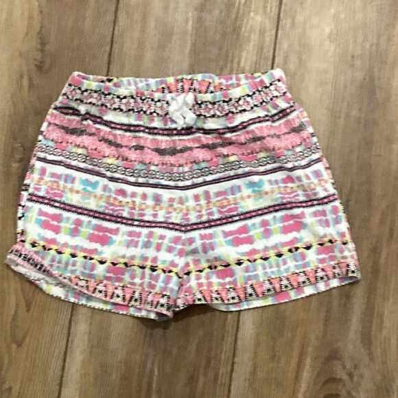 5/$15 Childrens Place Girl’s Pink and White Patterned Shorts Size 7/8 - Picture 1 of 2
